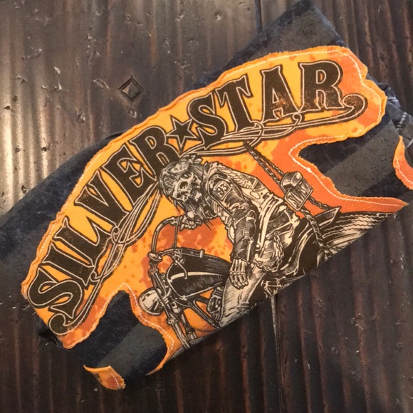 SILVER STAR GRAY/BLACK WITH ORANGE T SHIRT. Size L - Picture 7 of 7